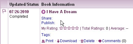 Book List Screenshot